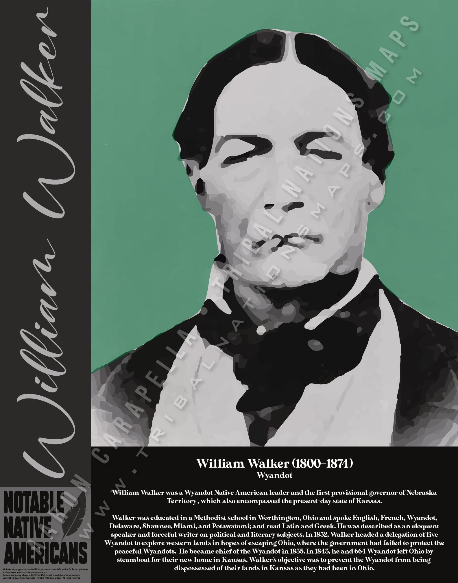 William Walker — Native American historical figure portrait poster