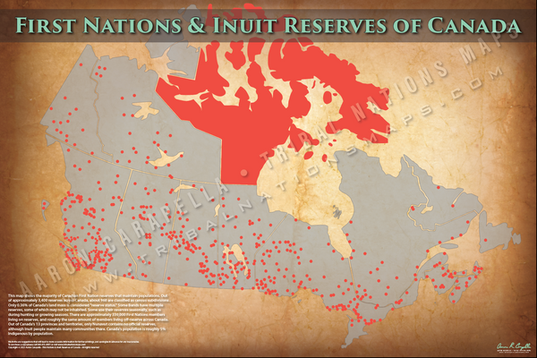 First Nations Reserves Map of Canada