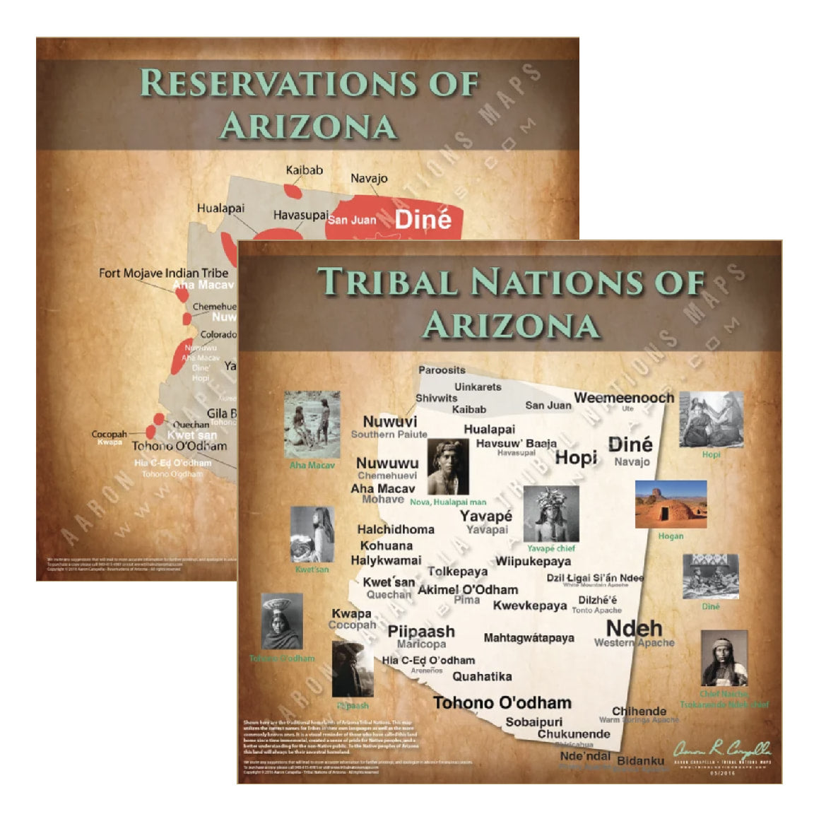 Native American tribes map of Arizona showing pre-contact indigenous tribal homelands