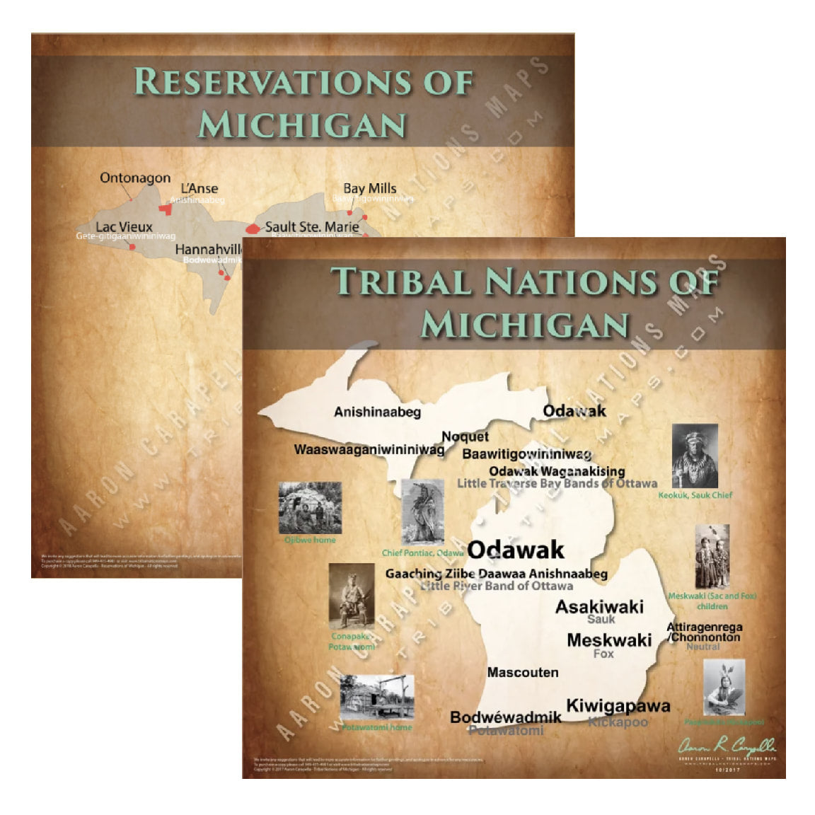 Native American tribes map of Michigan showing pre-contact indigenous tribal homelands