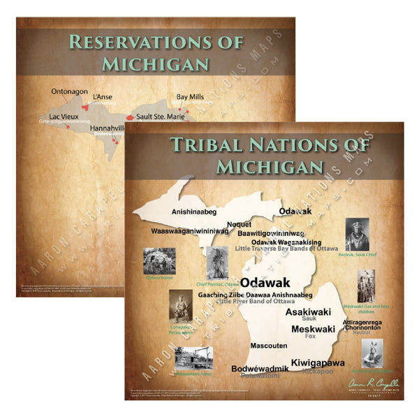 Native American tribes map of Michigan showing pre-contact indigenous tribal homelands