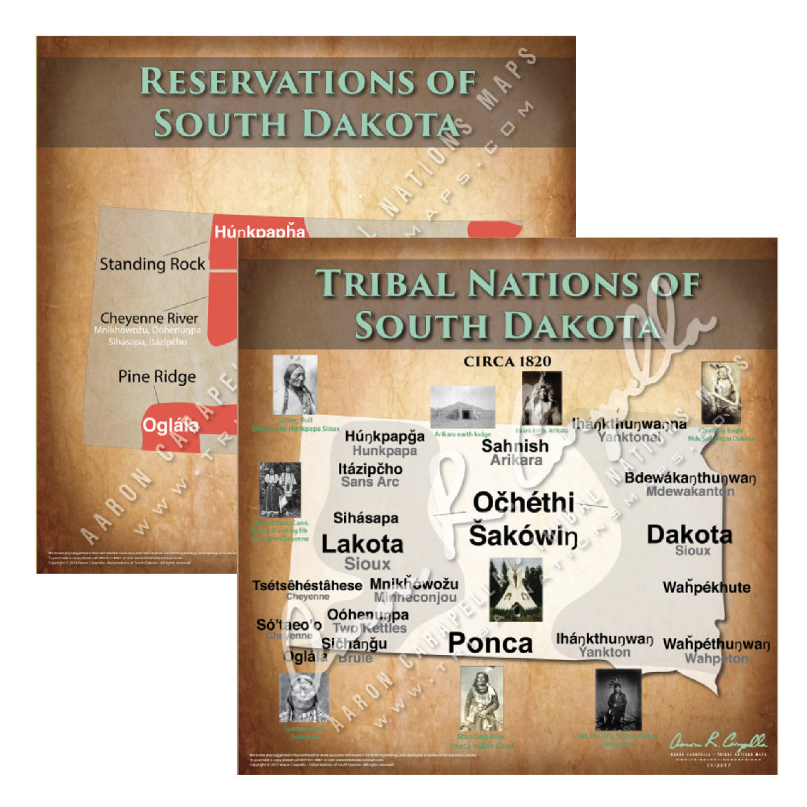 Native American tribes map of South Dakota showing pre-contact indigenous tribal homelands