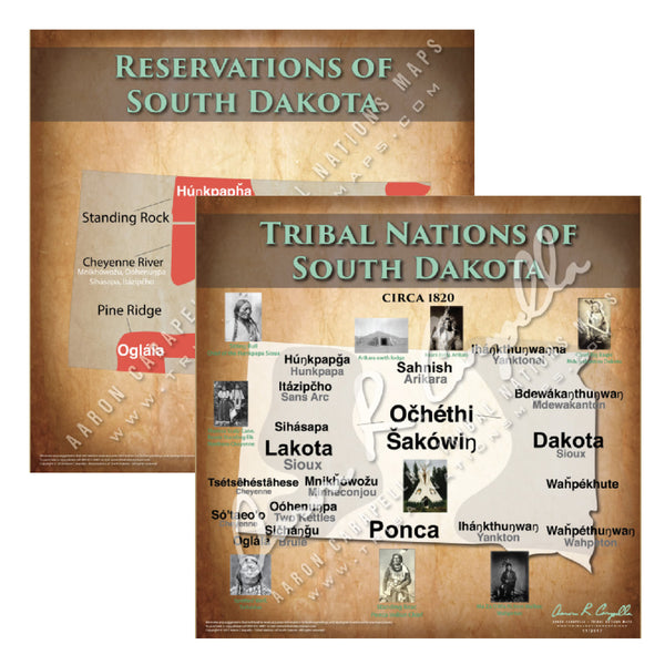 Native American tribes map of South Dakota showing pre-contact indigenous tribal homelands