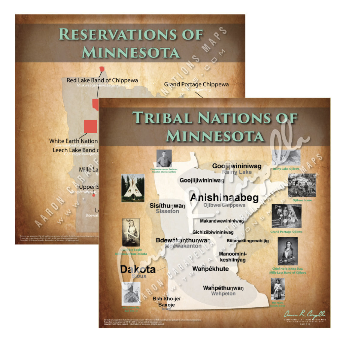 Native American tribes map of Minnesota showing pre-contact indigenous tribal homelands
