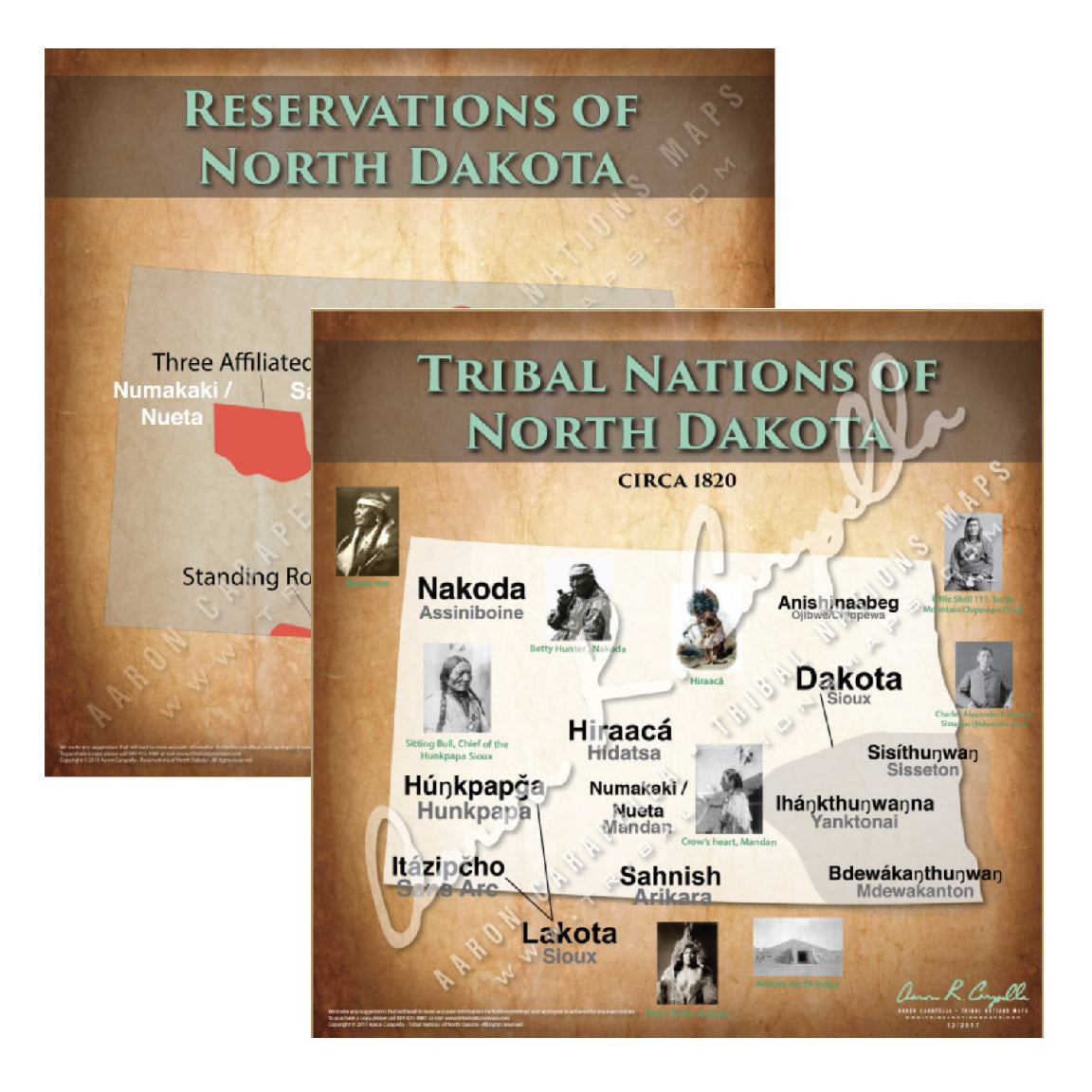Native American tribes map of North Dakota showing pre-contact indigenous tribal homelands