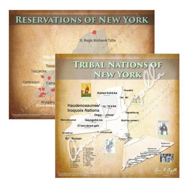 Native American tribes map of New York showing pre-contact indigenous tribal homelands