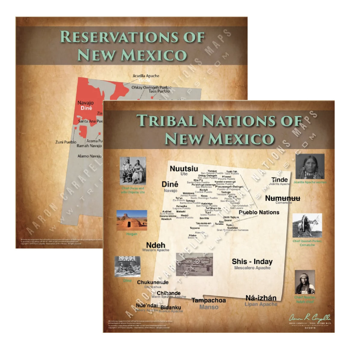 Native American tribes map of New Mexico showing pre-contact indigenous tribal homelands