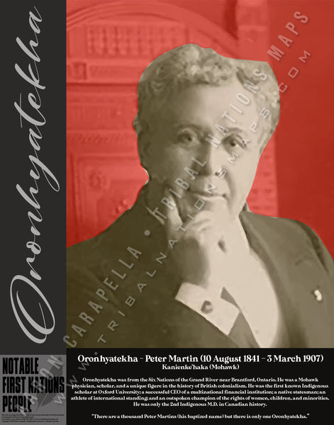 Oronhyatekha - Peter Martin — Native American historical figure portrait poster
