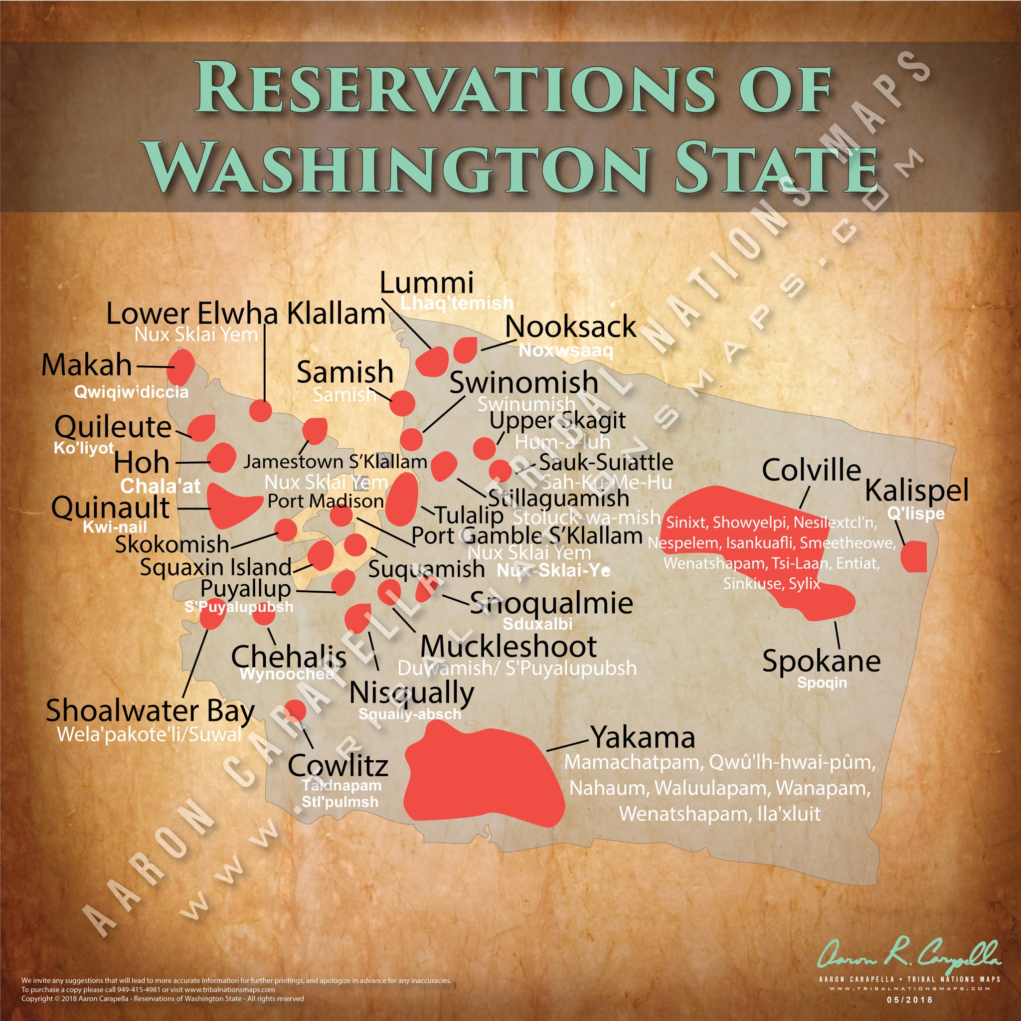Reservations of Washington State - 11"x14" Puzzle — Native American educational map puzzle