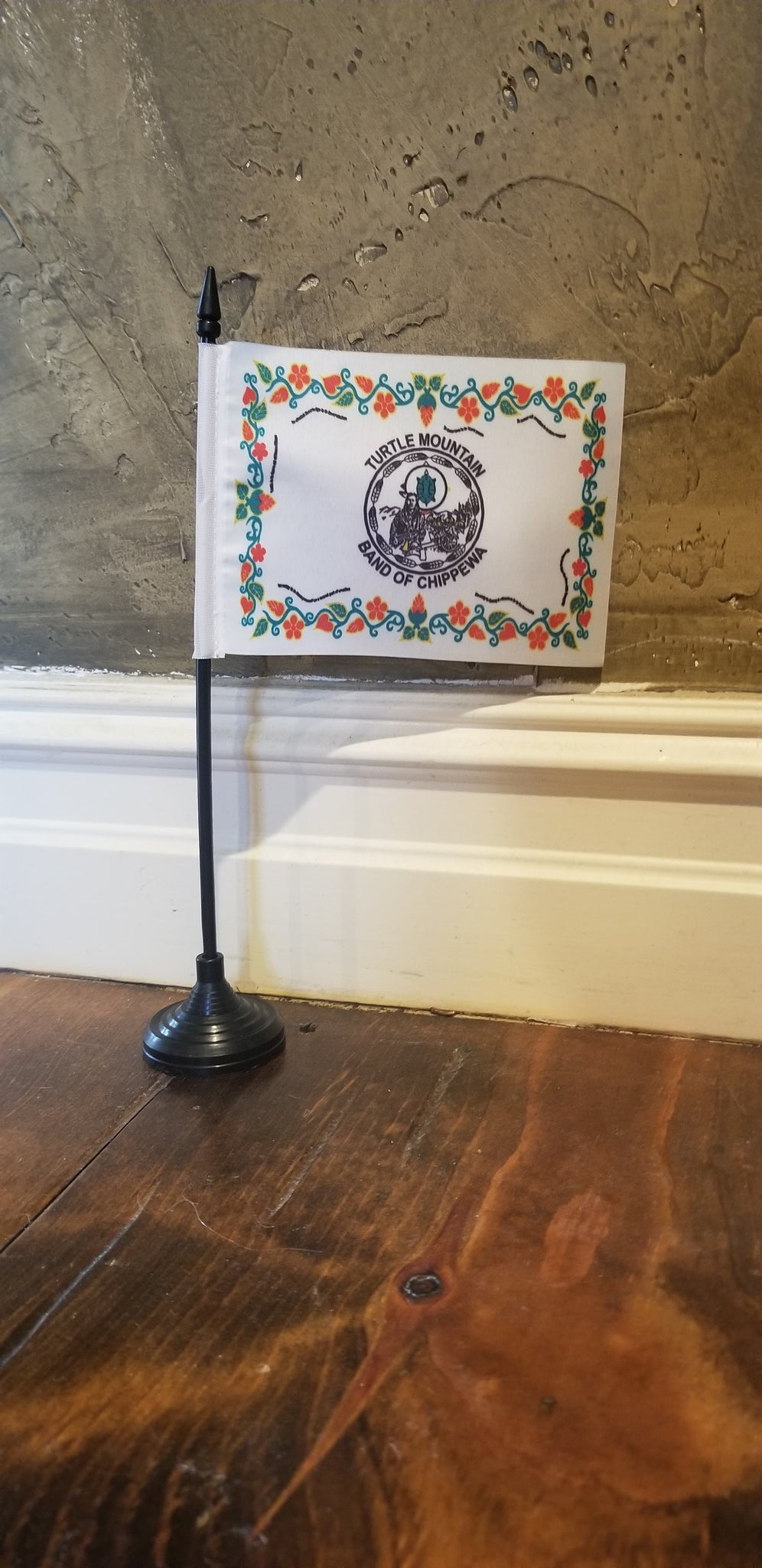 Turtle Mountain Chippewa Tabletop Flag – authentic Native American tribal flag