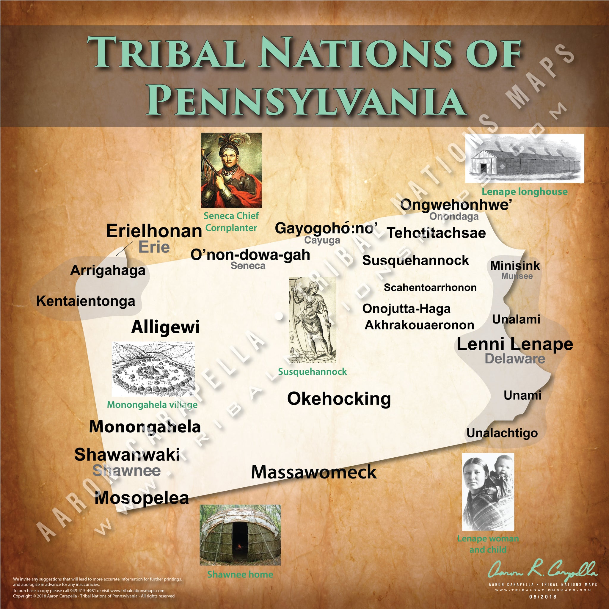 Pennsylvania Nations - 11"x14" Puzzle — Native American educational map puzzle