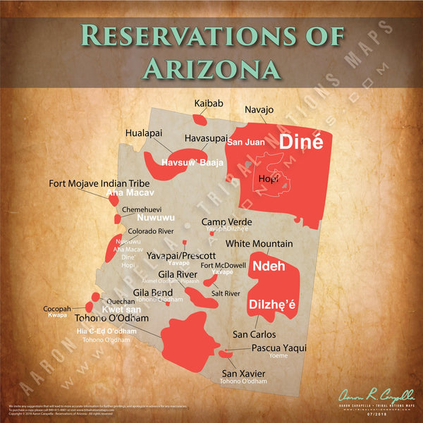 Arizona Indian Reservation Map Poster [Native American Map Poster / Wall Art]
