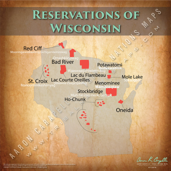 Wisconsin Indian Reservation Map Poster [Native American Map Poster / Wall Art]