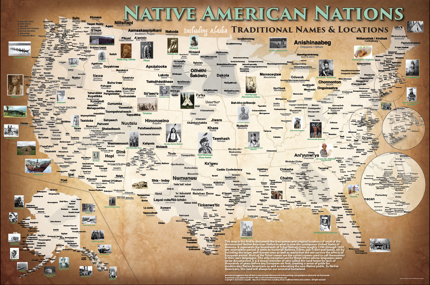 Native American tribes map of Alaska showing pre-contact indigenous tribal homelands