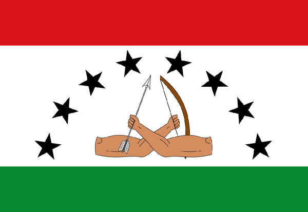 Bandera de la Comarca Guna de Wargandí — pre-contact Native American tribal homeland map poster