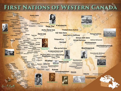 Regional Canadian Map - 5 Map Set — pre-contact Native American tribal homeland map poster