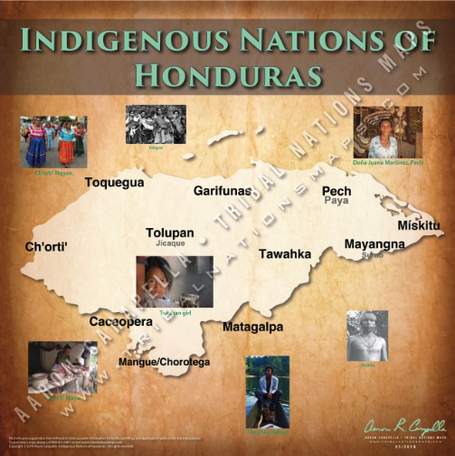 Regional Central American - 6 Map Set 18"x24" — pre-contact Native American tribal homeland map poster