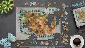 TURQUOISE MAP PUZZLE - 500 pieces - copy — Native American educational map puzzle