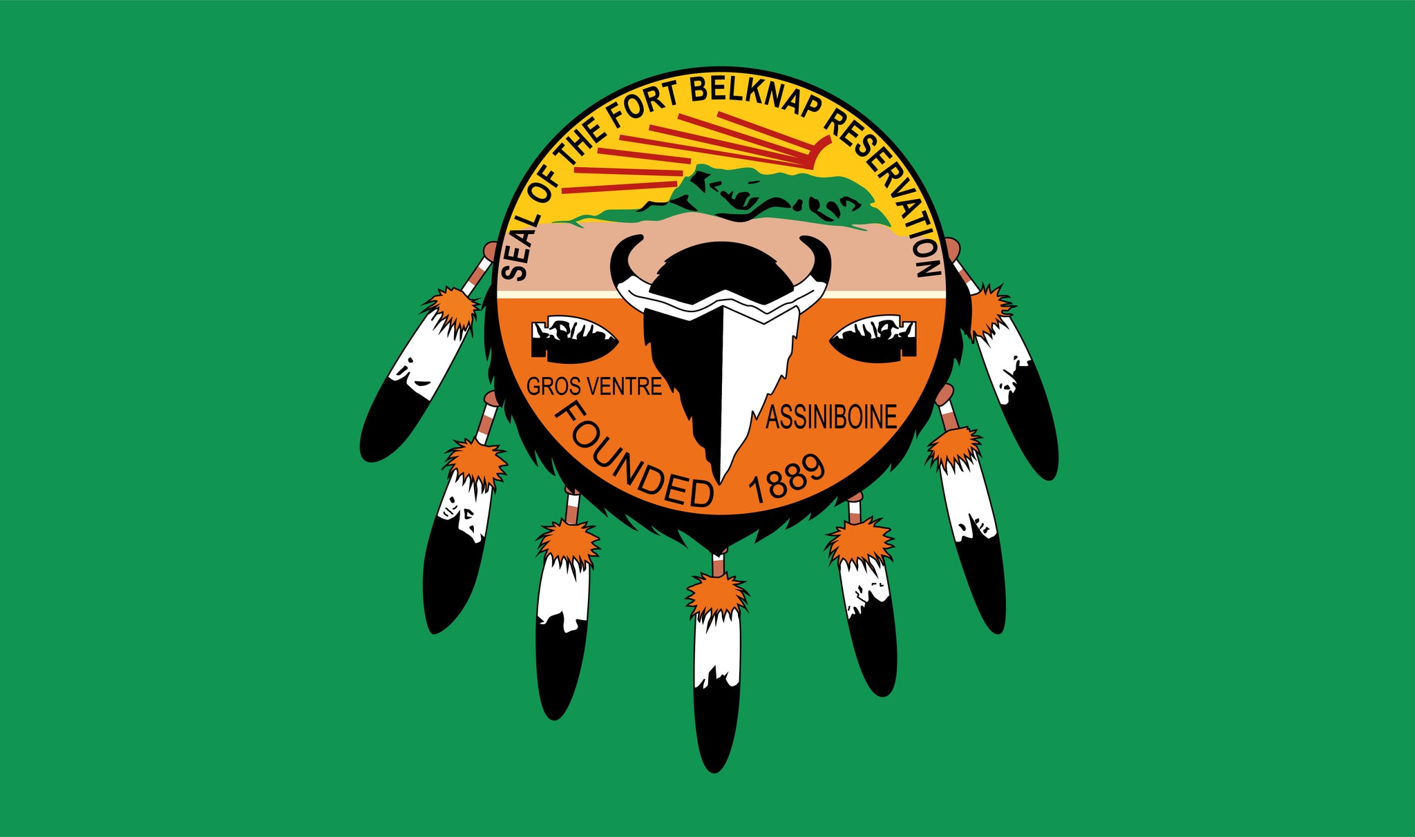 Assiniboine & Gros Ventre - Fort Belknap Flag - 5 left – authentic Native American tribal flag