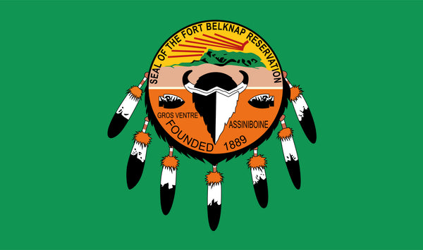 Assiniboine & Gros Ventre - Fort Belknap Flag - 5 left – authentic Native American tribal flag