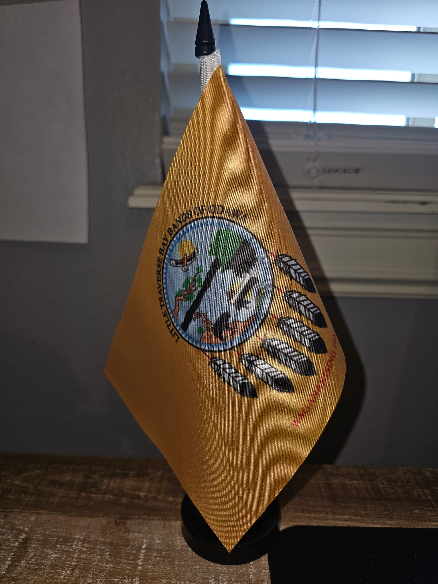 Little Traverse Bay Bands of Odawa Tabletop Flag – authentic Native American tribal flag
