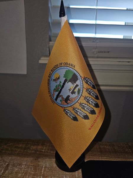 Little Traverse Bay Bands of Odawa Tabletop Flag – authentic Native American tribal flag