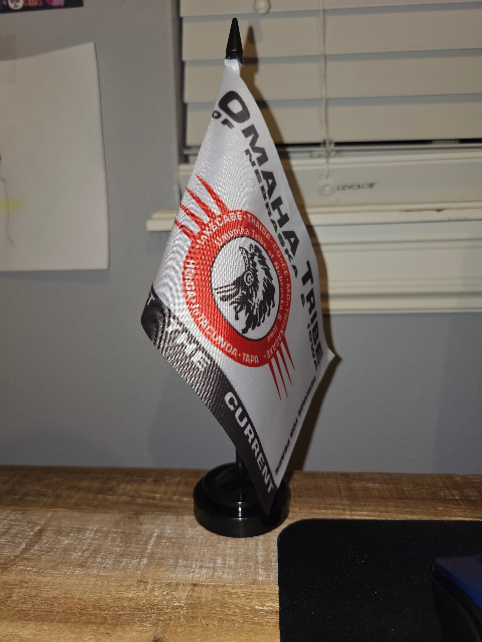 Omaha Tribe of Nebraska and Iowa Tabletop Flag – authentic Native American tribal flag