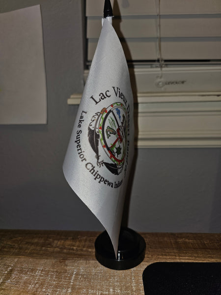Lac Vieux Desert Band of Lake Superior Chippewa Indians Tabletop Flag – authentic Native American tribal flag