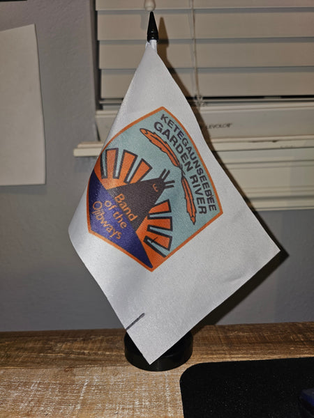 Ketegaunseebee Garden River First Nation Tabletop Flag – authentic First Nations indigenous flag