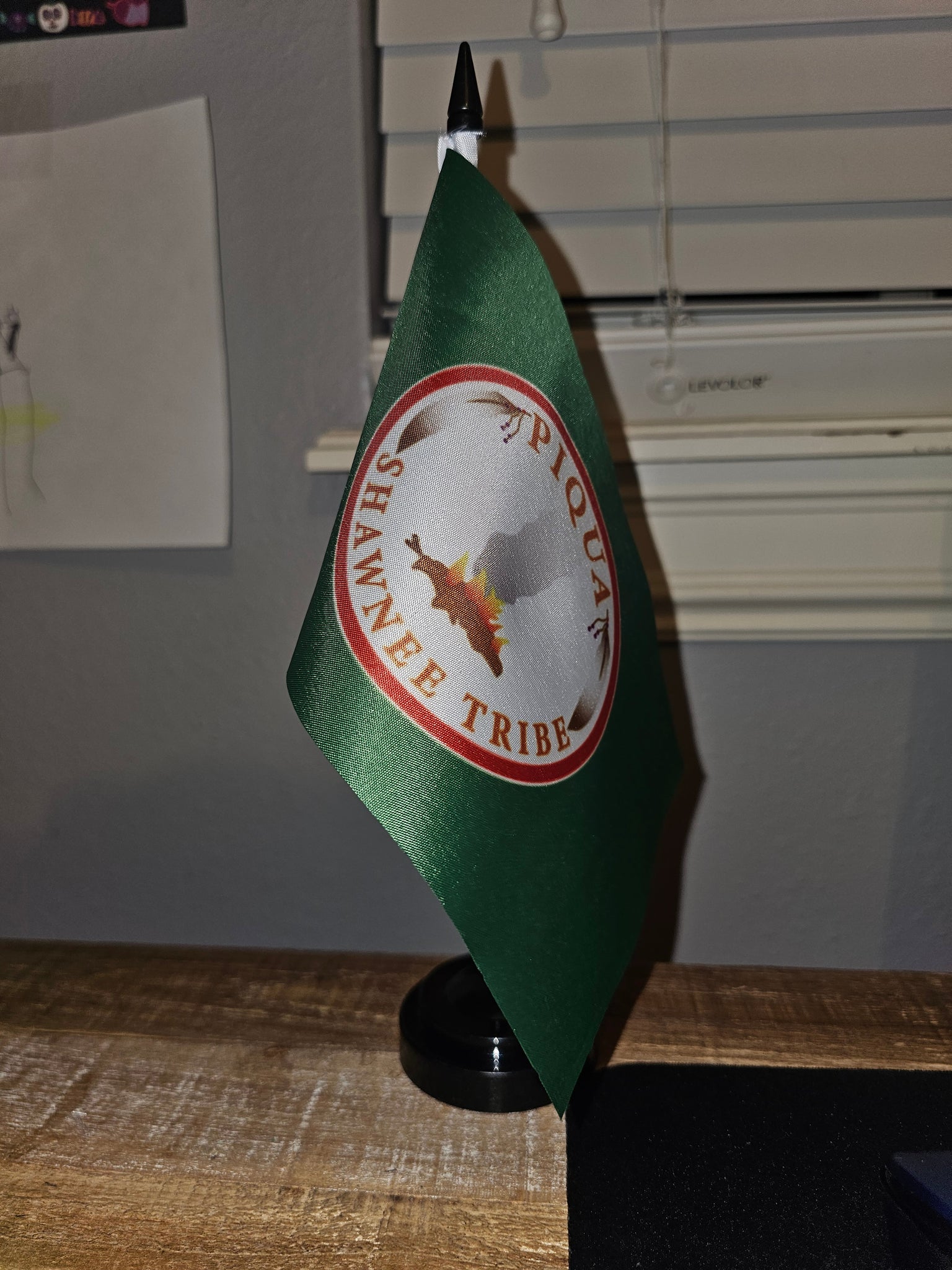 Piqua Shawnee Tribe Tabletop Flag – authentic Native American tribal flag