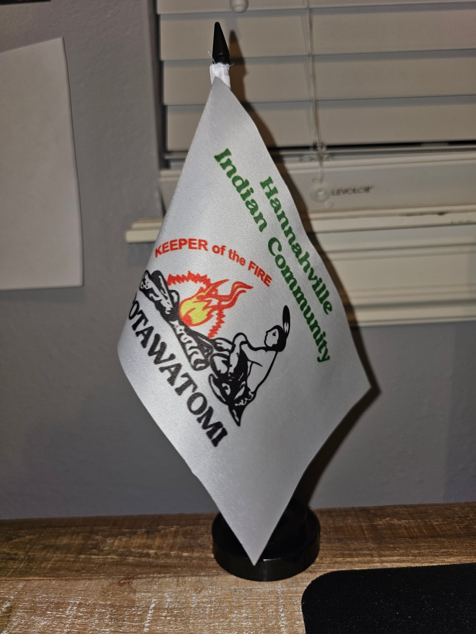 Hannahville Indian Community Tabletop Flag – authentic Native American tribal flag