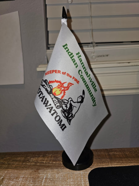 Hannahville Indian Community Tabletop Flag – authentic Native American tribal flag