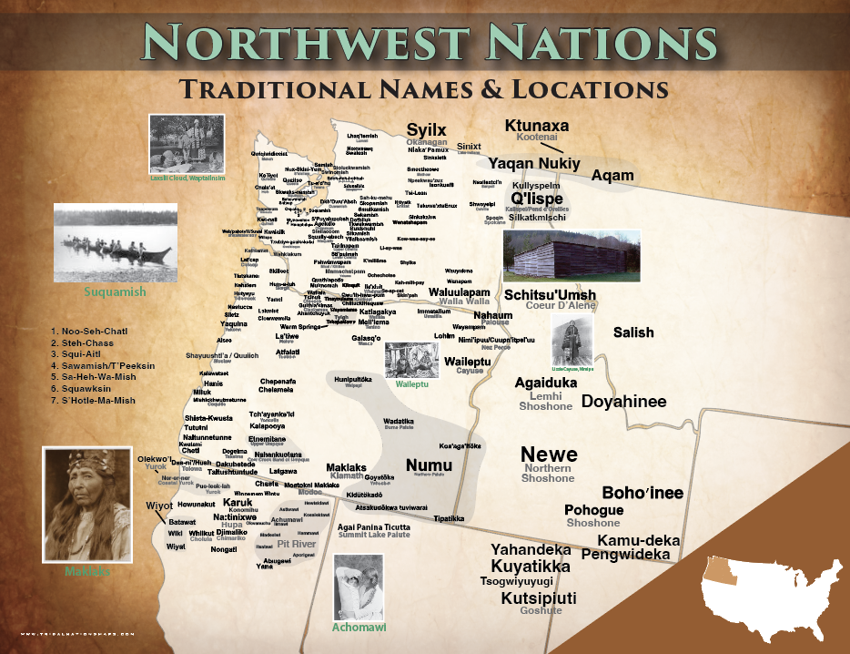 Northwest Tribal Nations - 18"x24" — pre-contact Native American tribal homeland map poster