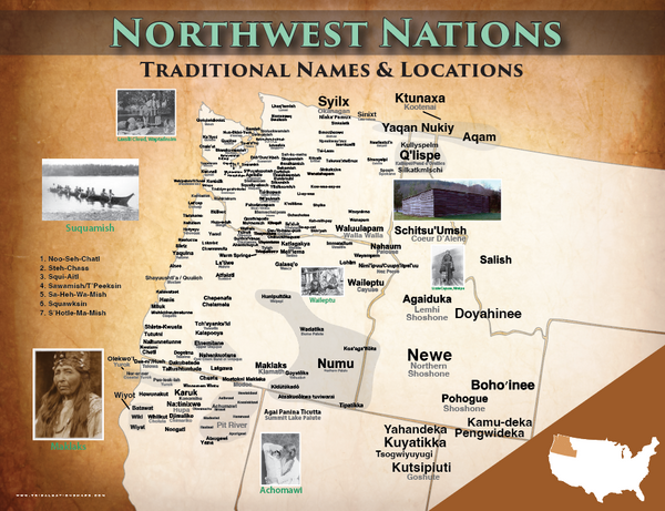 Northwest Tribal Nations - 18"x24" — pre-contact Native American tribal homeland map poster