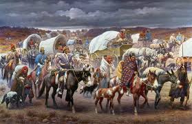 Trail of Tears Art Canvas- Re-print oil on canvas by Robert Lindneux — pre-contact Native American tribal homeland map poster