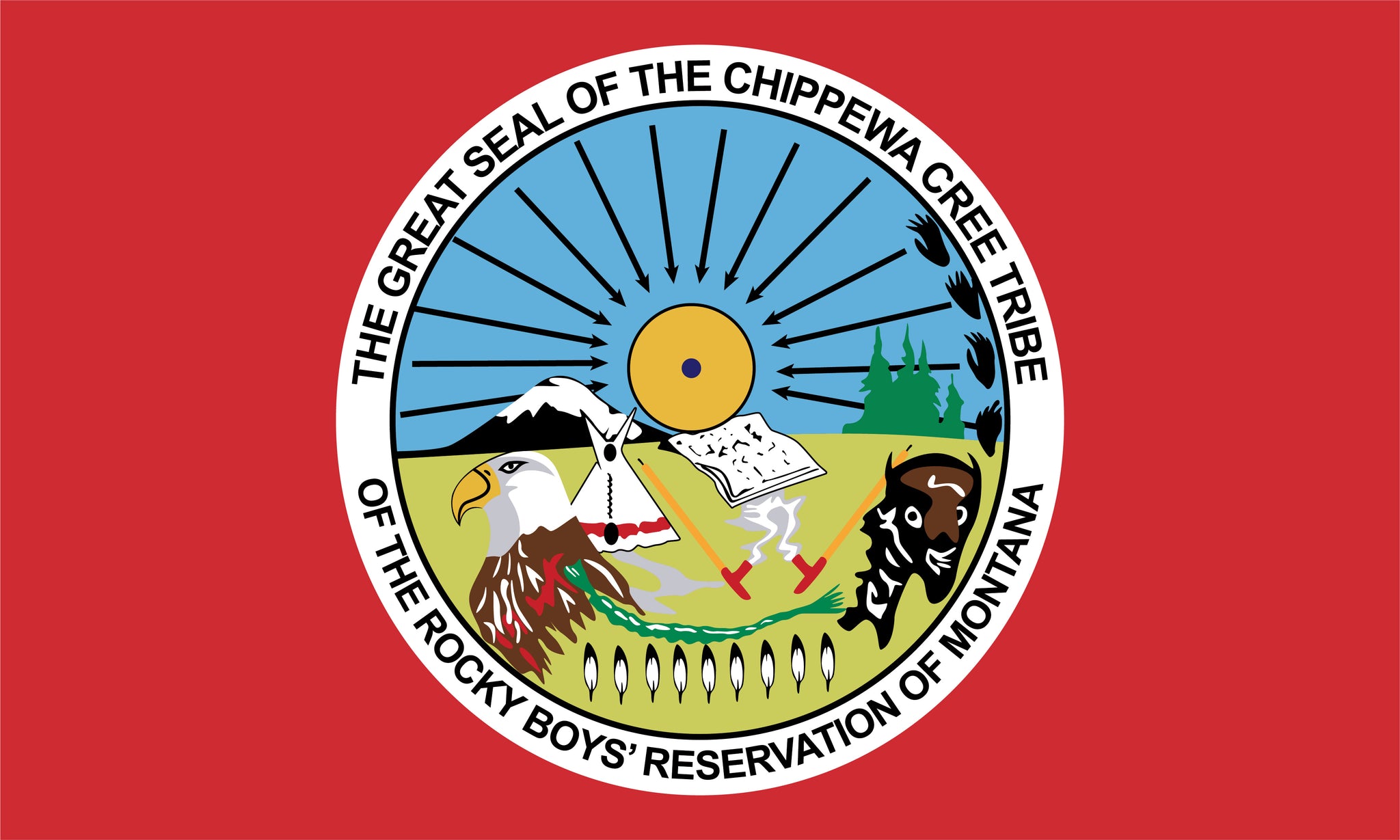 Rocky Boy - Chippewa Cree Tribe Flag – authentic Native American tribal flag