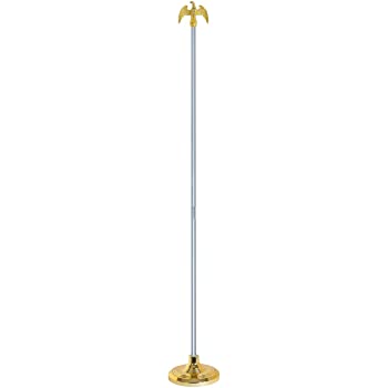 Indoor Flag Pole Kit with Base Stand and Gold American Eagle Topper Ornament – authentic Native American tribal flag