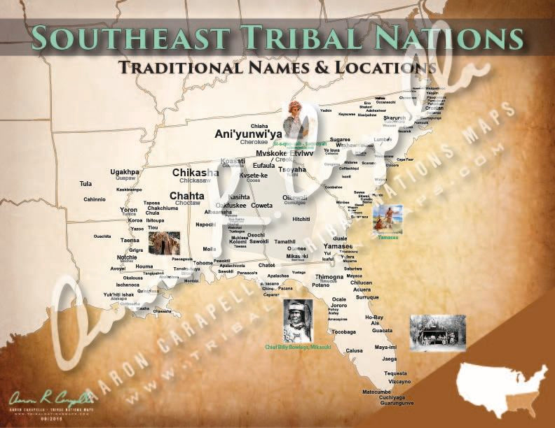 Regional US Map - 7 Map Set - 18"x24" — pre-contact Native American tribal homeland map poster