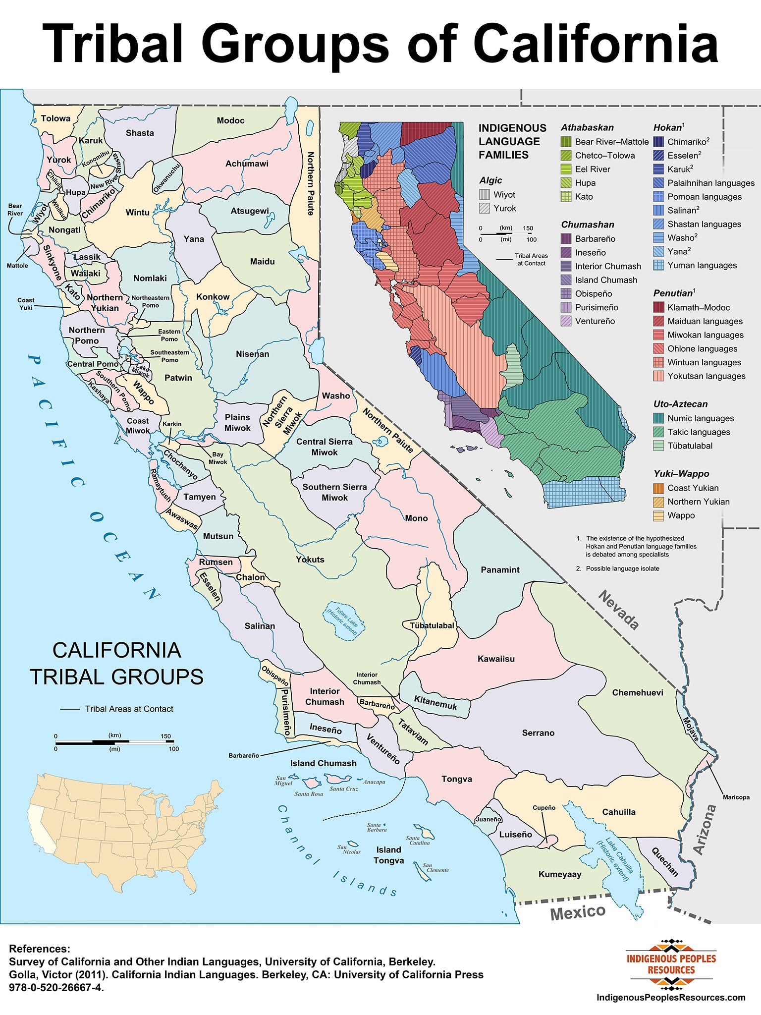 Tribal Groups of California Map