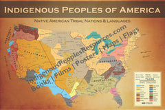 Native American Map of Tribal Nations & Tribal Languages - Poster/Wall Map