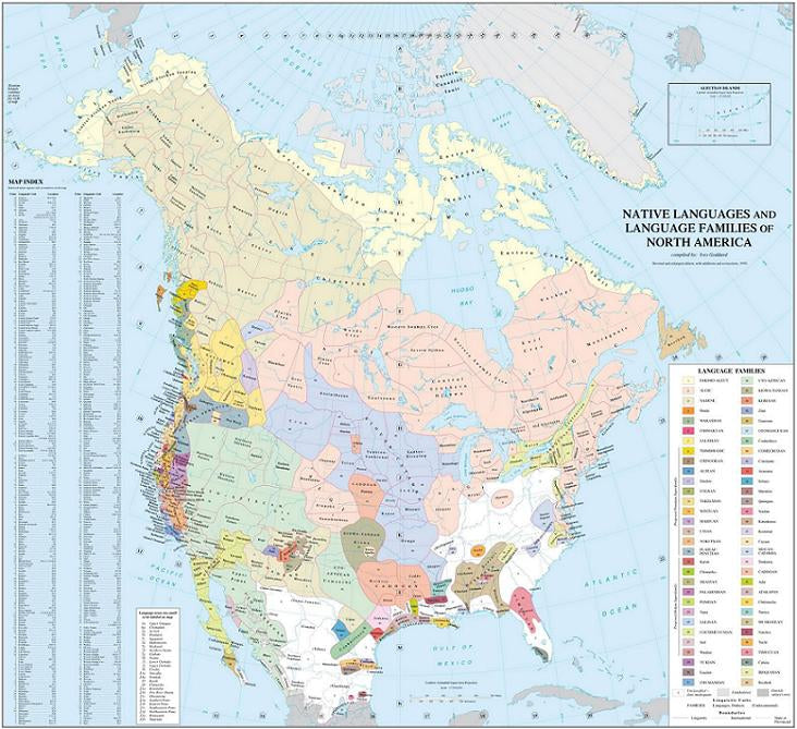 Native Languages and Language Families of North America Map