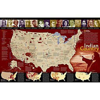 Native American / American Indian Country Reference Map Poster